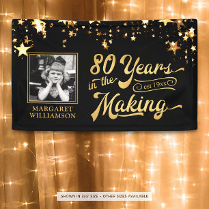 80. Geburtstag 80 JAHRE IN DEN MAKING Gold Stars Banner