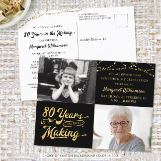 80. Geburtstag 80 Jahre in der Herstellung von 2 F Postkarte