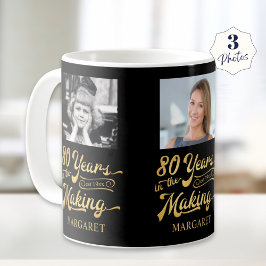 80. Geburtstag 80 Jahre in der Herstellung von 3 F Kaffeetasse