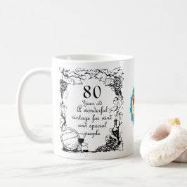 80. Geburtstag 80 Jahre Vintager Wein Persönlich Kaffeetasse