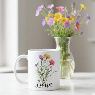 80. Geburtstag 80 Personalisierte Blumen für ihn Kaffeetasse