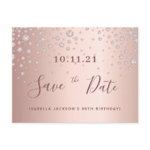 80. Geburtstag 80 Rose Golddiamanten Save the Date