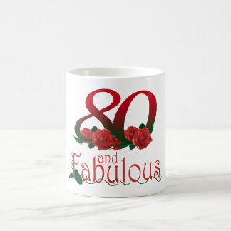 80. Geburtstag 80 und BlumenTasse der fabelhaften Kaffeetasse