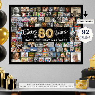 80. Geburtstag 92 Fotos Schwarzes Gold jubeln bis  Poster