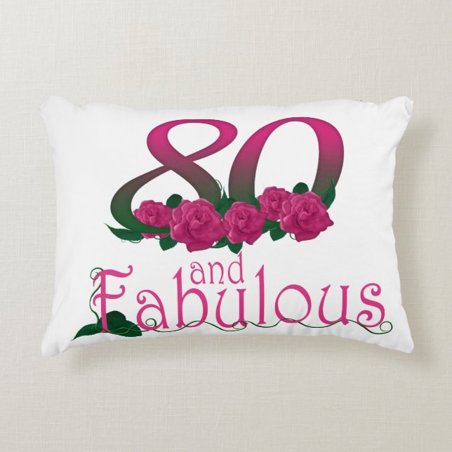 80. Geburtstag Akzent-Kissen 16" X12 " Zierkissen (Vorderseite)