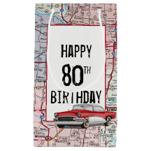80. Geburtstag alter Buick auf Karte