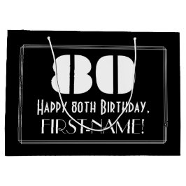 80. Geburtstag ~ Art Deco Inspiriert Look "80" + N Große Geschenktüte
