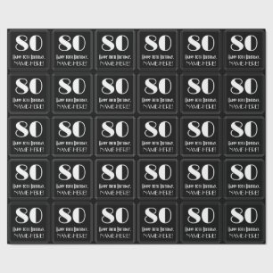 80. Geburtstag - Art Deco Inspiriert Look "80", Na Geschenkpapier