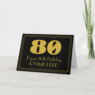 80. Geburtstag: Art Deco Inspiriert Look "80" & Na Karte