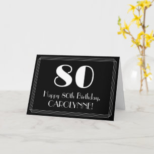 80. Geburtstag ~ Art Deco inspirierter Look "80",  Karte