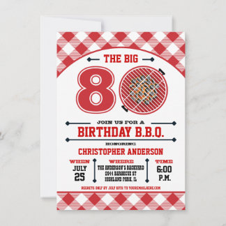 80. Geburtstag Barbecue Einladung