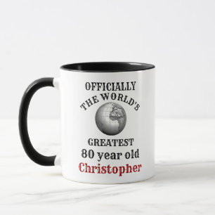 80. Geburtstag Bester 80-jähriger Name hinzufügen Tasse
