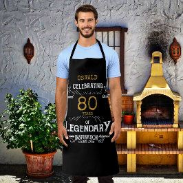 80. Geburtstag Black Gold Legendary Funny Schürze