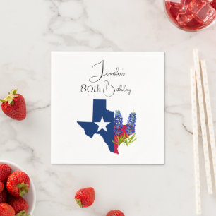 80. Geburtstag Bluebonnets Texas achtzigster Flora Serviette