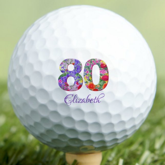 80. Geburtstag Blumengolfbälle Golfball (Von Creator hochgeladen)