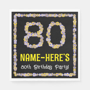 80. Geburtstag: Blumennummer, Individuelle Name, B Serviette