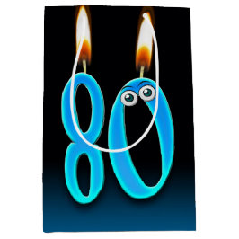 80. Geburtstag Candles Mittlere Geschenktasche Geschenktüte