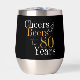 80. Geburtstag Cheers and Biere Party Black Gold