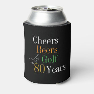 80. Geburtstag Cheers Beers Golf Black Gold Party Dosenkühler