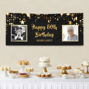 80. Geburtstag Damals & Heute Fotos Personalisiert Banner