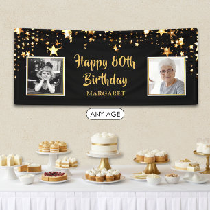 80. Geburtstag Damals & Heute Fotos Personalisiert Banner