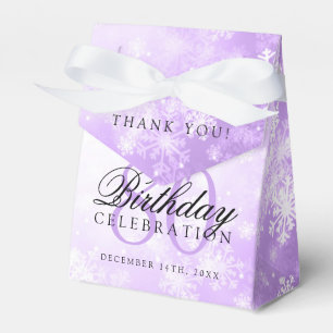 80. Geburtstag danken Ihnen lila Geschenkschachtel