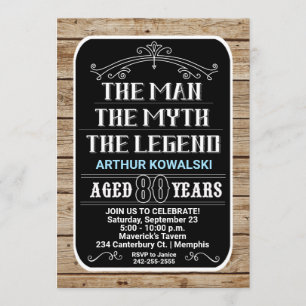 80. Geburtstag Der Mann Der Mythos Die Legende 80 Einladung