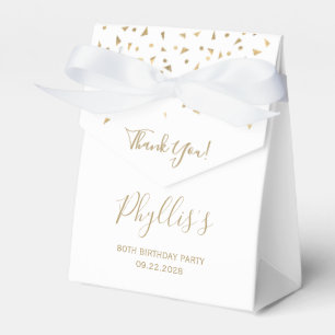 80. Geburtstag Elegant Gold Konfetti Weiß Geschenkschachtel