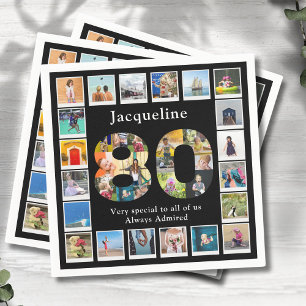 80. Geburtstag Entwerfen Sie Ihre eigene FotoColla Serviette