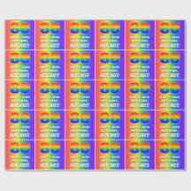 80. Geburtstag: Farbiges, lustiges Regenbogenmuste