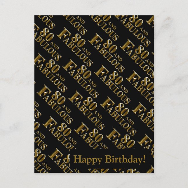 80. Geburtstag Feiertagspostkarte (Vorderseite)
