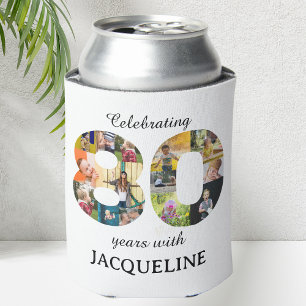 80. Geburtstag Foto Vorlage Einladung Dosenkühler
