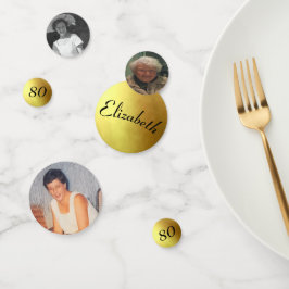 80. Geburtstag Fotos Gold Color Fun Konfetti