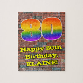 80. Geburtstag: Fun Graffiti-Inspiriert Regenbogen Puzzle