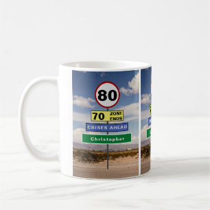 80. Geburtstag Funny Road Trip Schilder hinzufügen Kaffeetasse