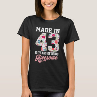 80. Geburtstag Geboren 1943 80 Jahre Alte Geschenk T-Shirt