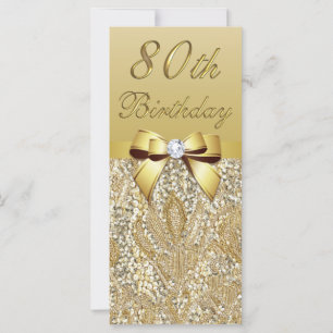 80. Geburtstag Gold Imitate Sequins Bow