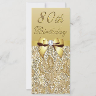 80. Geburtstag Gold Imitate Sequins Bow