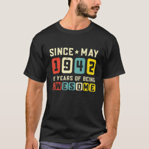 80. Geburtstag Großartig seit Mai 1942 Vintage T-Shirt