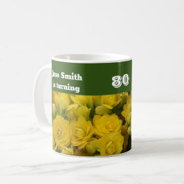 80. Geburtstag Hellgelbe Blume Foto Bloral Kaffeetasse