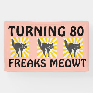 80. GEBURTSTAG LUSTIGES KATZEN-BANNER BANNER