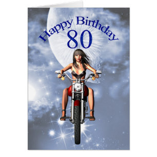 80. Geburtstag mit einem Biker-Mädchen