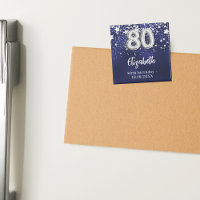 80. Geburtstag navy blauen Sterne Silber
