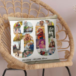 80. Geburtstag Nummer 80 Foto Collage Beige Kissen<br><div class="desc">Personalisiertes 80. Geburtstagsgeschenk. Dieses individuell gestaltete Kissen hat eine gepflegte Collage aus Foto, die zu einer 90-er-Zahl geformt wurde, mit neutralen beigen Hafermehlrahmen und einer modernen Bronze-Typografie. Die Vorlage ist für Sie bereit, Ihre Fotos hinzuzufügen, im Uhrzeigersinn um jede Nummer zu arbeiten, sowie Ihren Namen und Geburtsdatum oder benutzerdefinierten Text....</div>