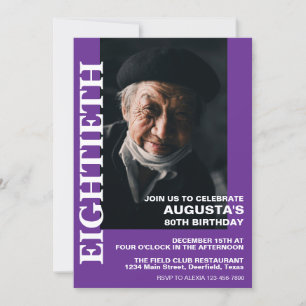 80. Geburtstag oder JEDES ALTER Elegante Party Einladung