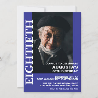 80. Geburtstag oder JEDES ALTER Elegantes Party Einladung