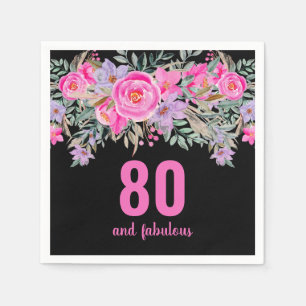 80. Geburtstag pinkfarbene Party Servietten