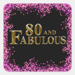 80. Geburtstag  Quadratischer Aufkleber