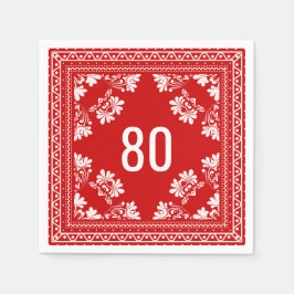80. Geburtstag Red Bandana Serviette