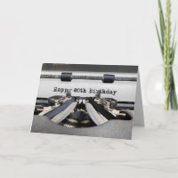 80. Geburtstag Retro Schreibmaschine